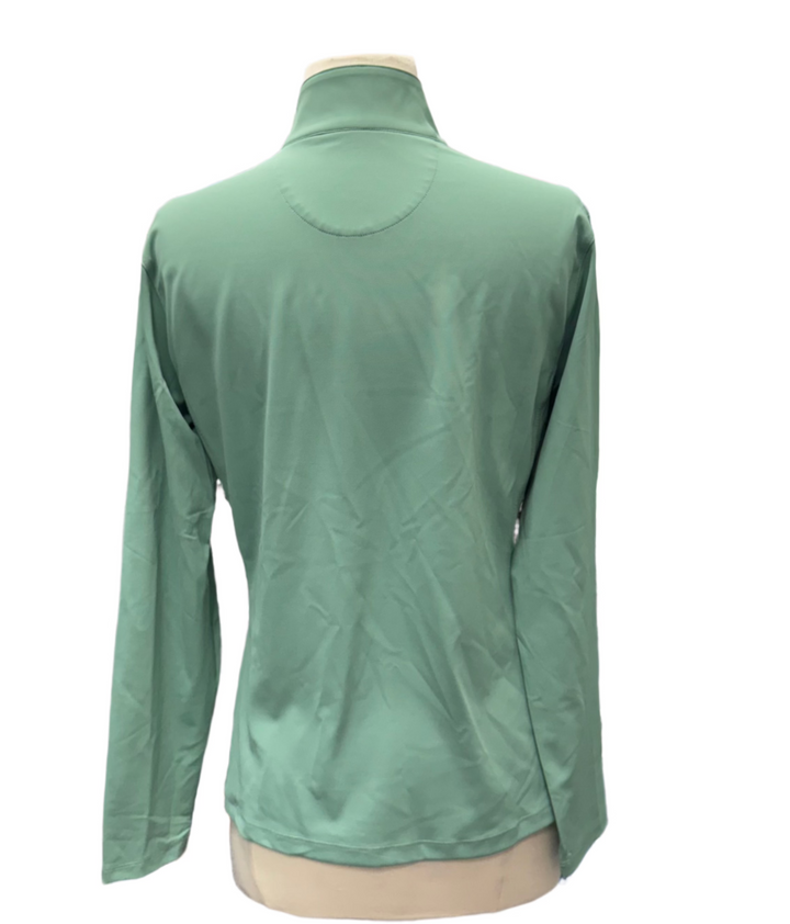 Greg Norman Pearl Studded 1/4 Zip - Cyprus Green - Medium - Skorzie