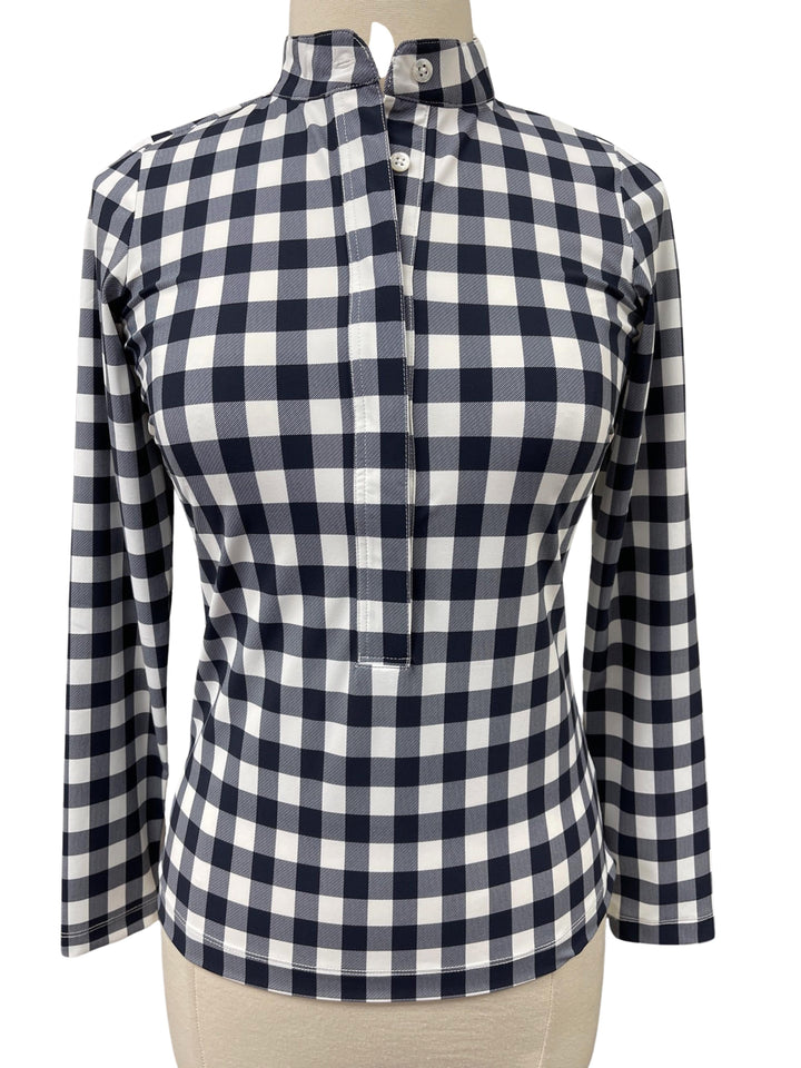 Jayebird Susie Long Sleeve Top - Navy Gingham - Skorzie