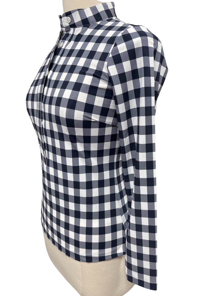 Jayebird Susie Long Sleeve Top - Navy Gingham - Skorzie