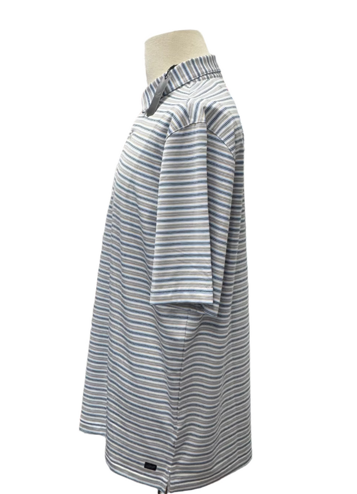 Greg Norman Nautical Stripe Polo - White - Large - Skorzie