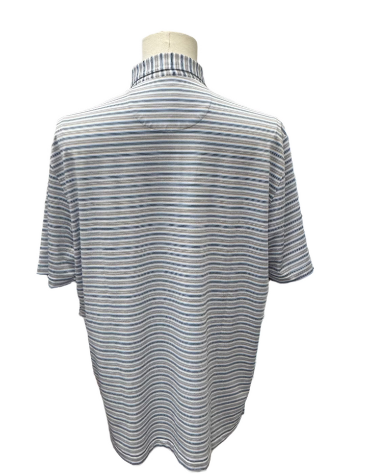 Greg Norman Nautical Stripe Polo - White - Large - Skorzie