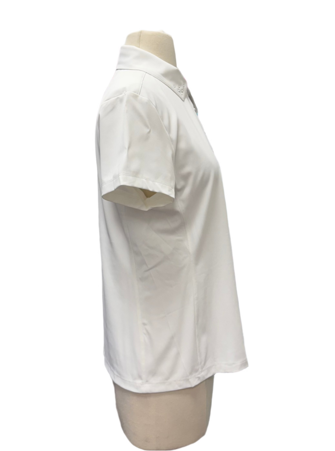 Greg Norman Pearl Studded Polo - White - Medium - Skorzie