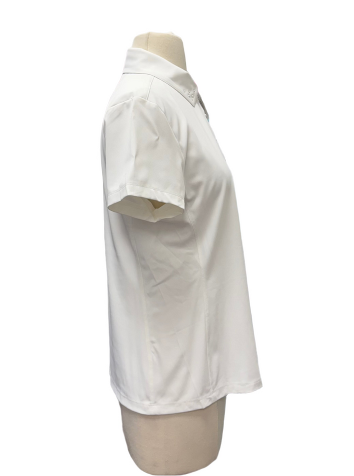 Greg Norman Pearl Studded Polo - White - Medium - Skorzie