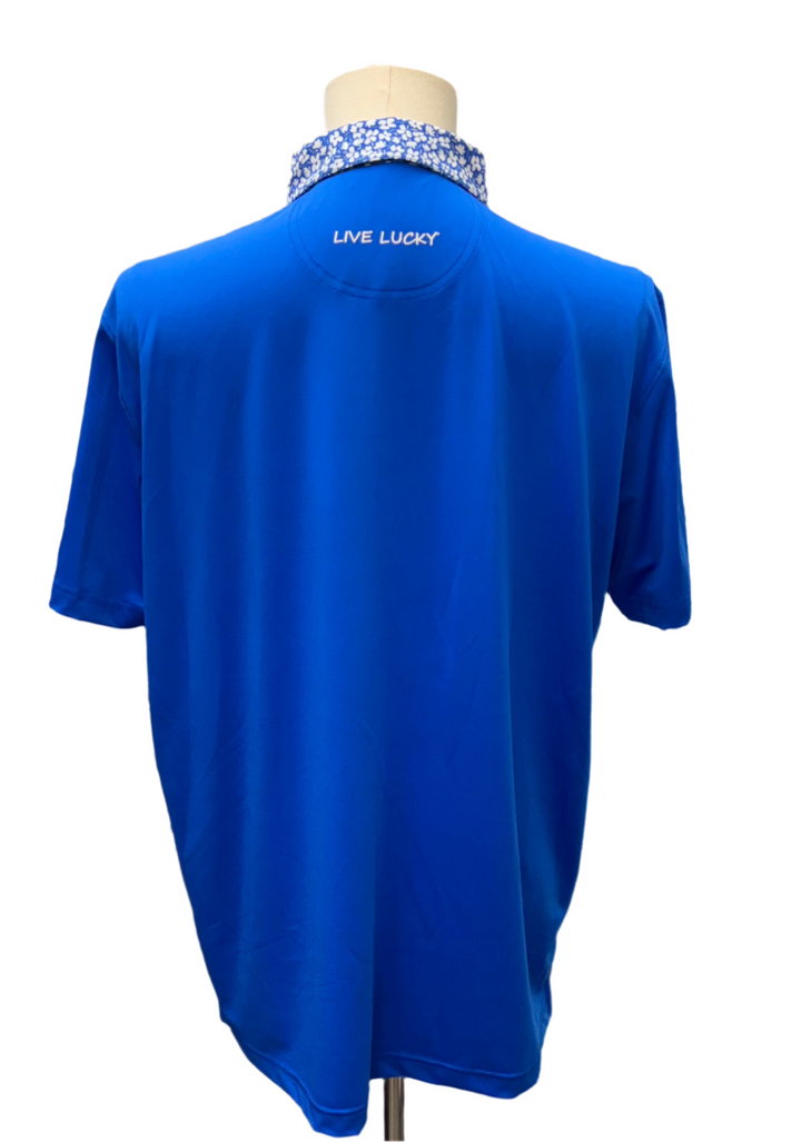 Black Clover Men's Lucky Flower Polo - Royal Blue - Large - Skorzie