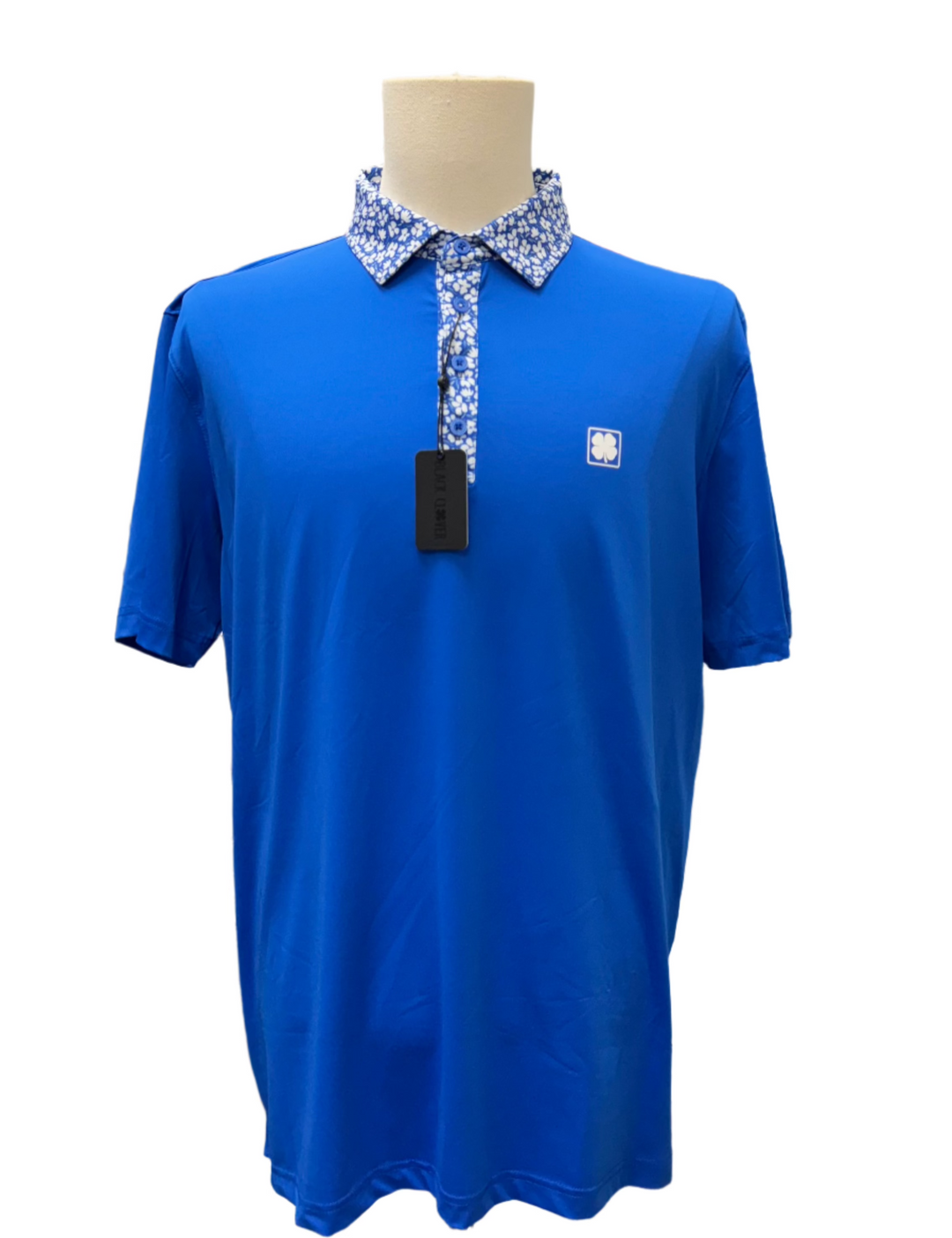 Black Clover Men's Lucky Flower Polo - Royal Blue - Large - Skorzie