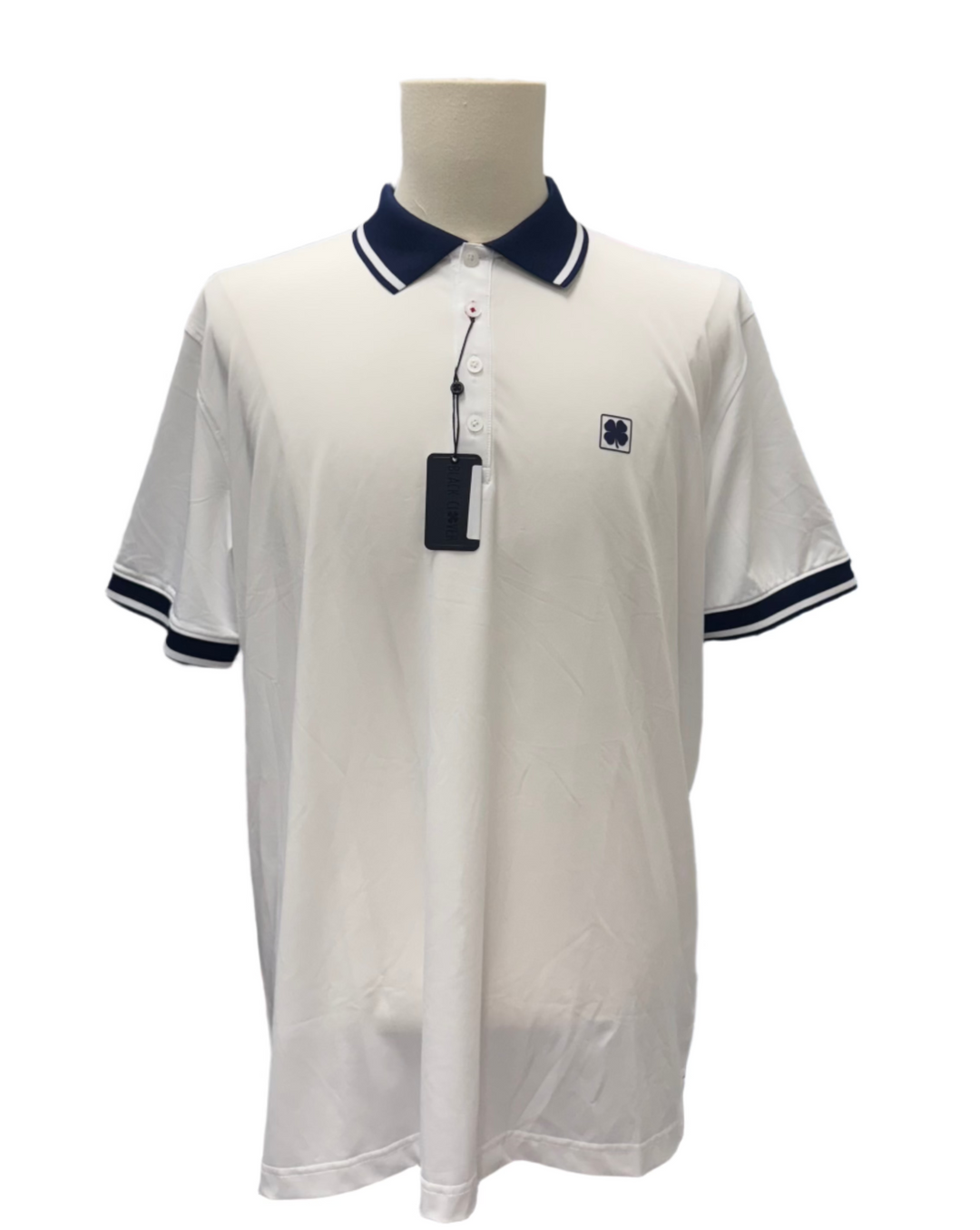 Black Clover Men's Lincoln Polo - White/Navy - Large - Skorzie