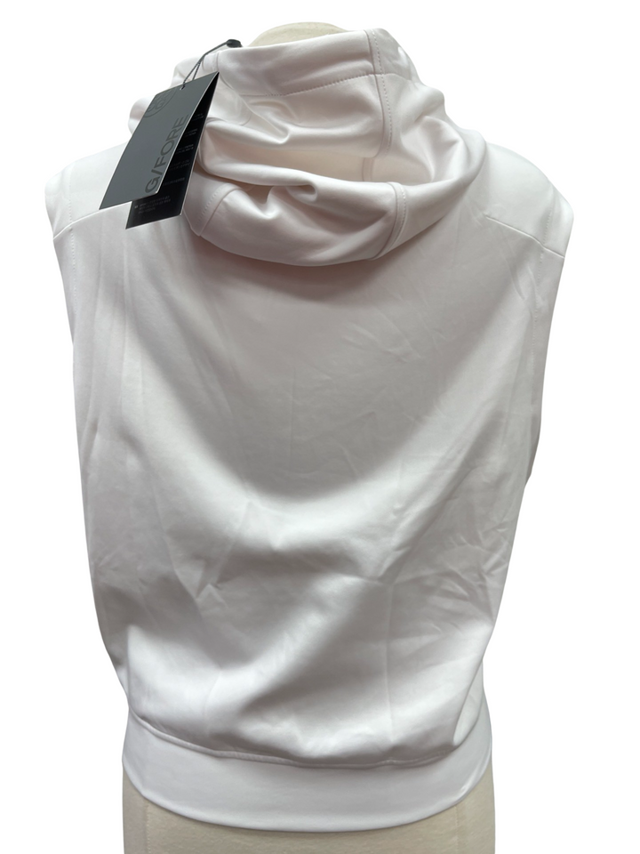 G/FORE N'1 Cares Sleeveless Hoodie- White, Size Small