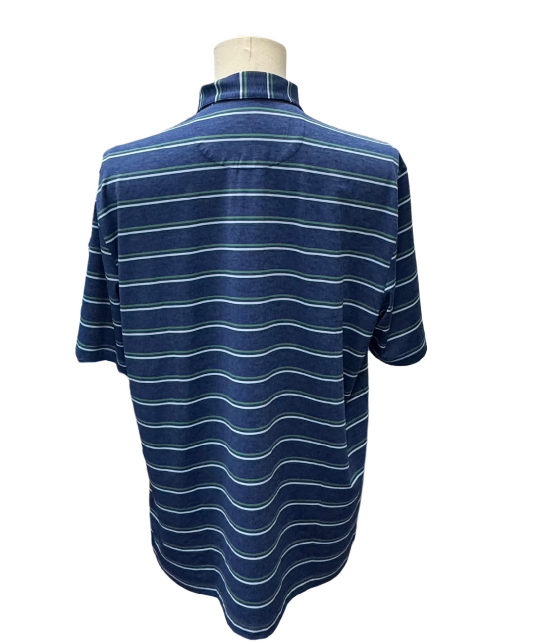 Greg Norman Stripe Polo - Nocturne Heather - Large - Skorzie