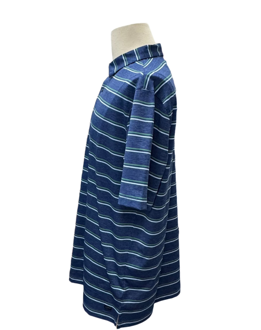 Greg Norman Stripe Polo - Nocturne Heather - Large - Skorzie