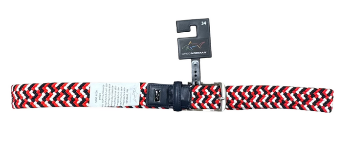 Greg Norman Men's Braided Belt - Red - Size 34 - Skorzie