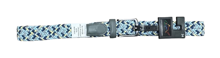 Greg Norman Men's Braided Belt - Blue/Yellow - Size 34 - Skorzie