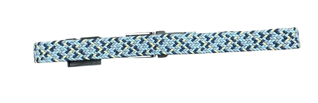 Greg Norman Men's Braided Belt - Blue/Yellow - Size 34 - Skorzie