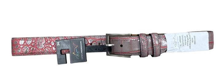 Greg Norman Men's Leather Belt - Mouse - Size 34 - Skorzie