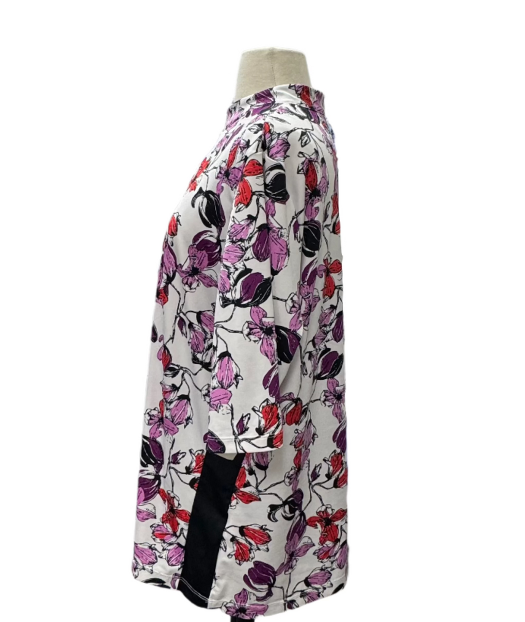 Tail Floral Zip Short Sleeve Top - White - XX-Large - Skorzie