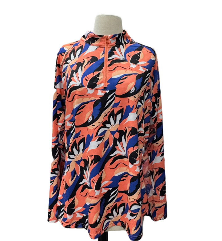 Sport Haley Long Sleeve Mock Top - Orange - XX-Large - Skorzie