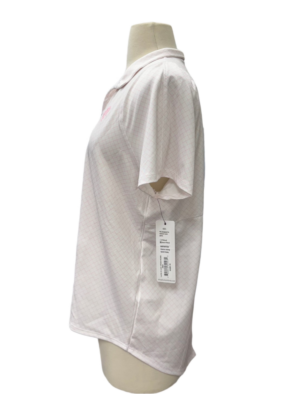 Lucky in Love Deco Grid Tie Back Top - Peony/White - Skorzie