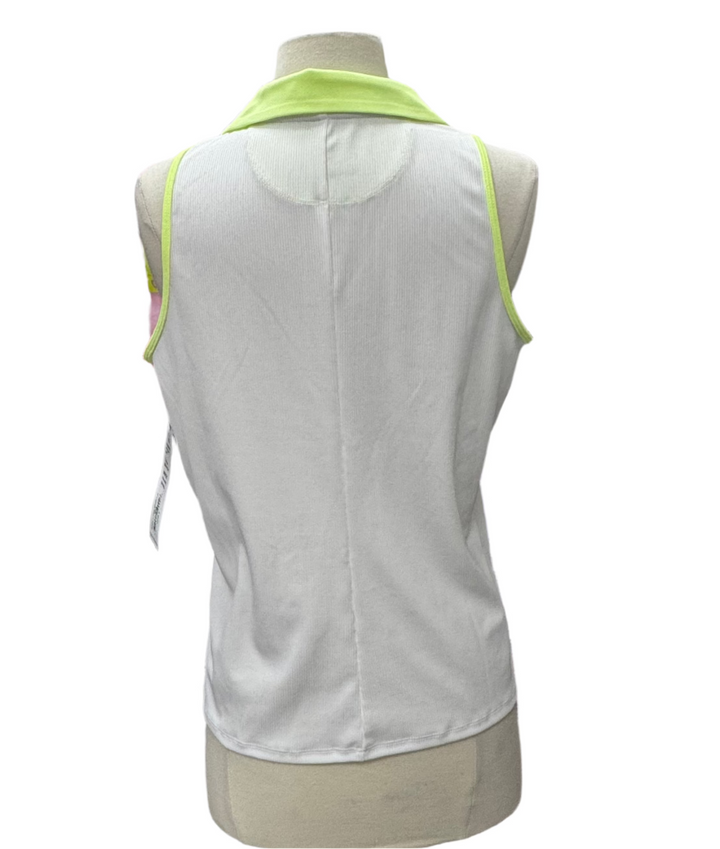 Lucky in Love Sleeveless Ribbed Top - White - Large - Skorzie