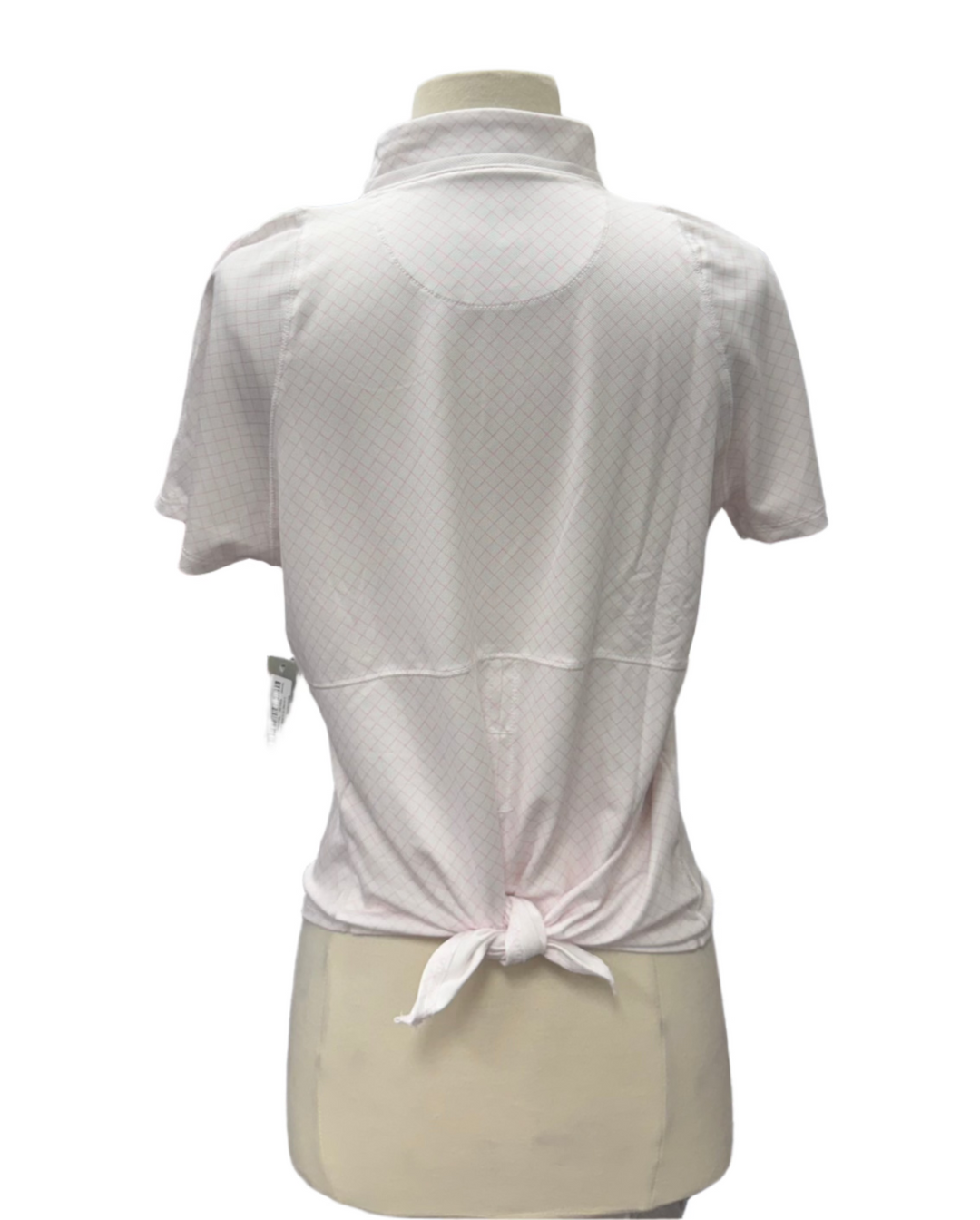 Lucky in Love Deco Grid Tie Back Top - Peony/White - Skorzie