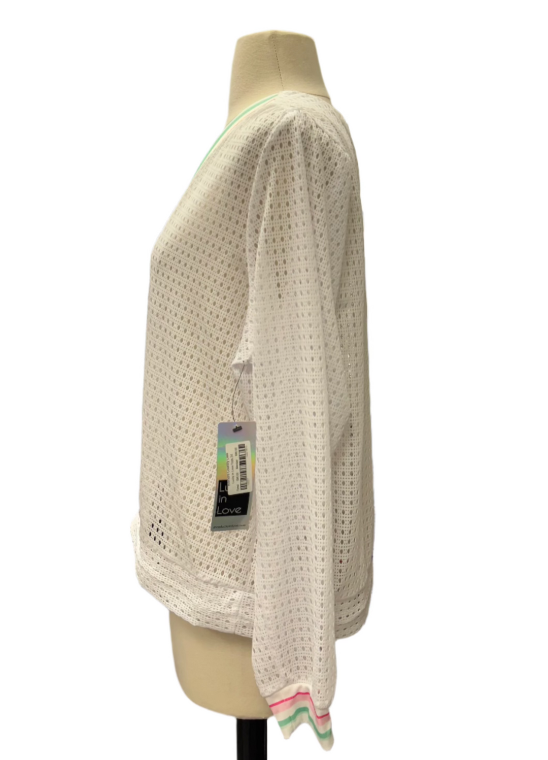 Lucky in Love Performance V-Neck Pullover - White - X-Large - Skorzie