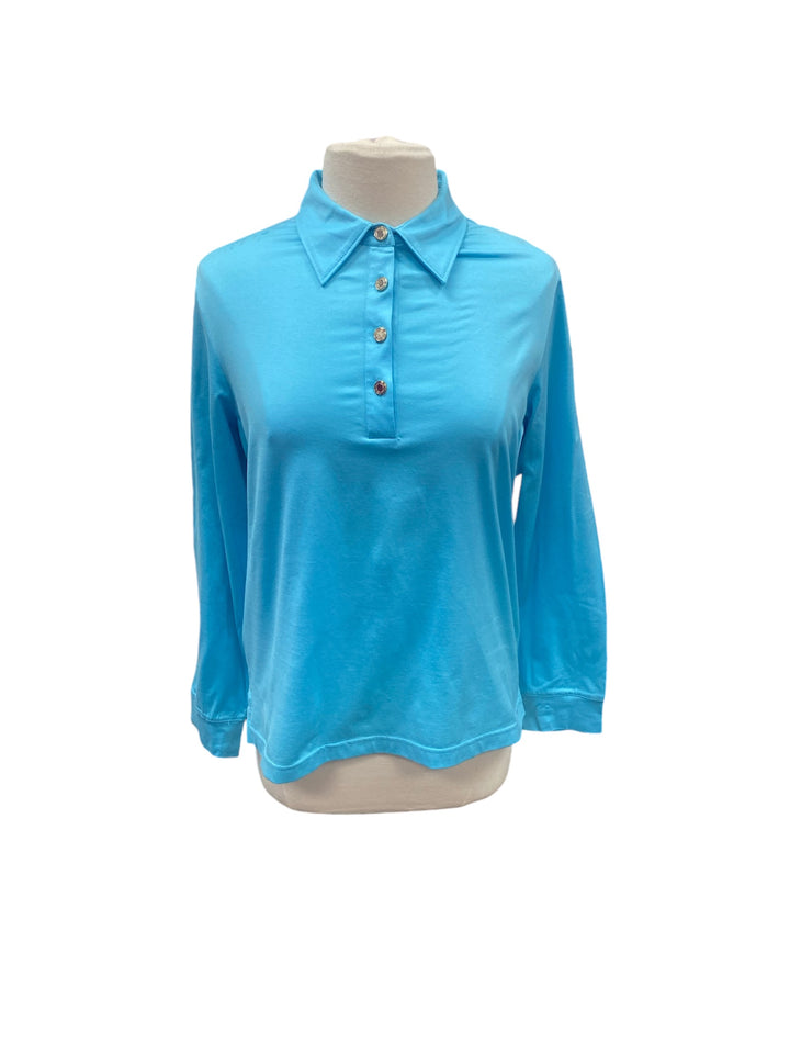 Greg Norman Quarter Button Down Long Sleeve - Teal - XL