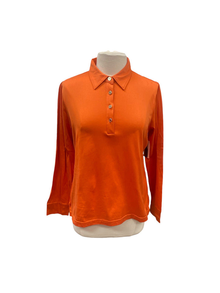 Greg Norman Quarter Button Down Long Sleeve - Orange- XL