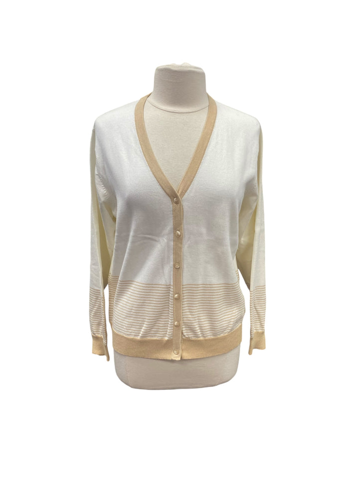 EP NY Pro Cardigan Sweater - Ivory/Tan - X-Large