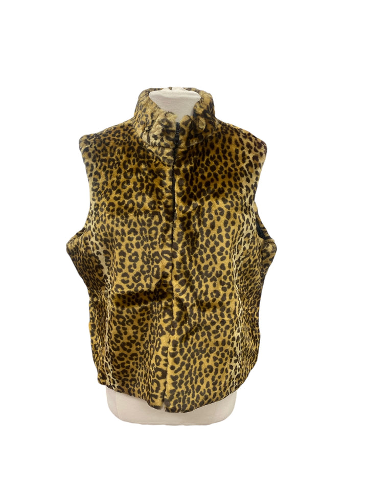 EP NY Pro Leopard Print Faux Fur Vest - X-Large