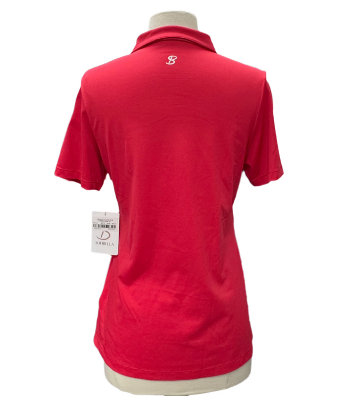 Sofibella Short Sleeve Polo - Red - Large - Skorzie