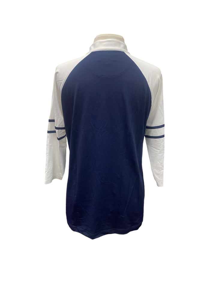 Sport Haley Half Sleeve Quarter Zip Top - Navy/White - X-Larger