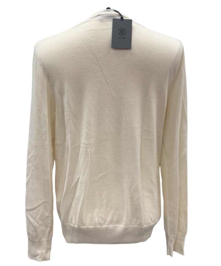 G/FORE V Neck Cashmere Sweater - Chalk White - Medium - Skorzie