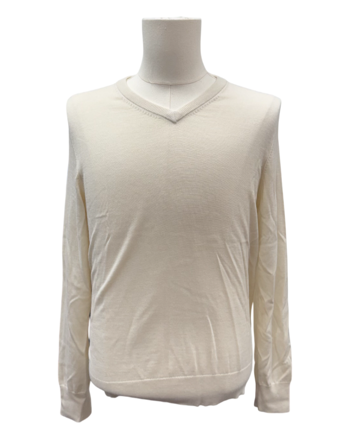 G/FORE V Neck Cashmere Sweater - Chalk White - Medium - Skorzie