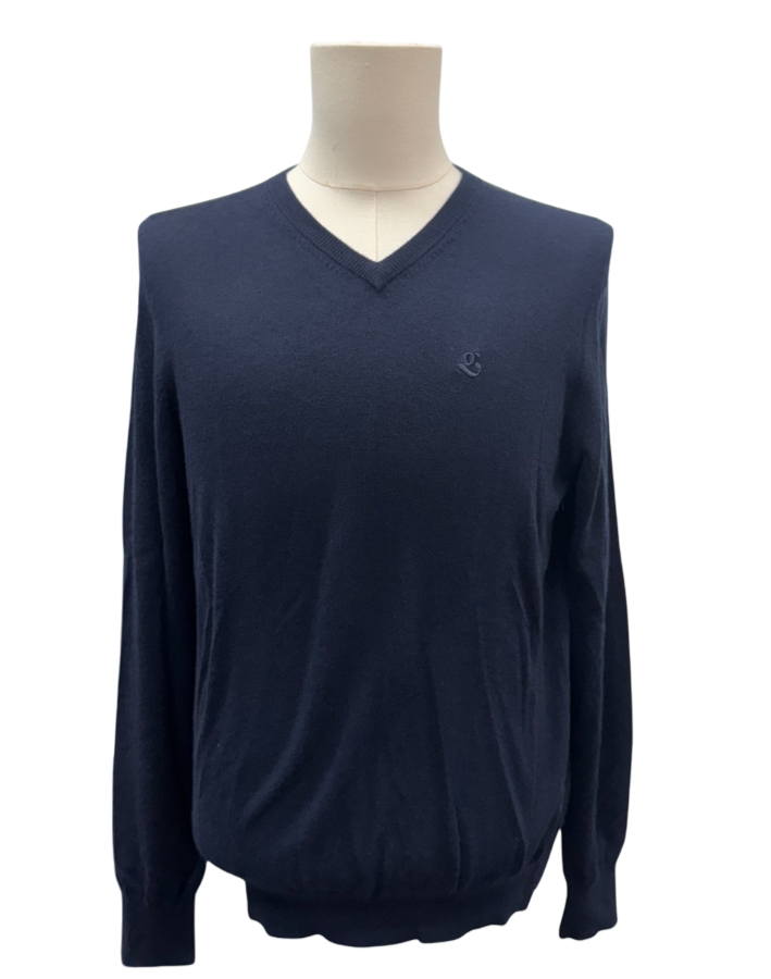 G/FORE V Neck Embroidered Cashmere Sweater - Twilight - Medium - Skorzie