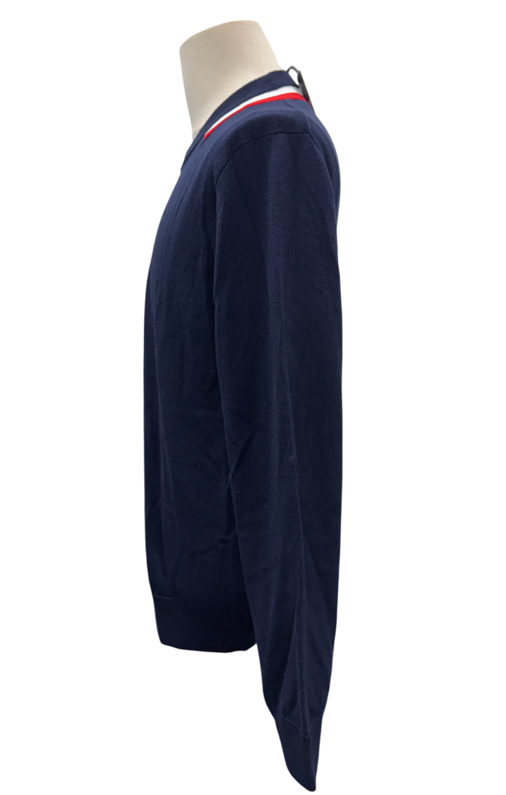 G/FORE Collar Striped Crewneck Sweater - Twilight - Medium - Skorzie