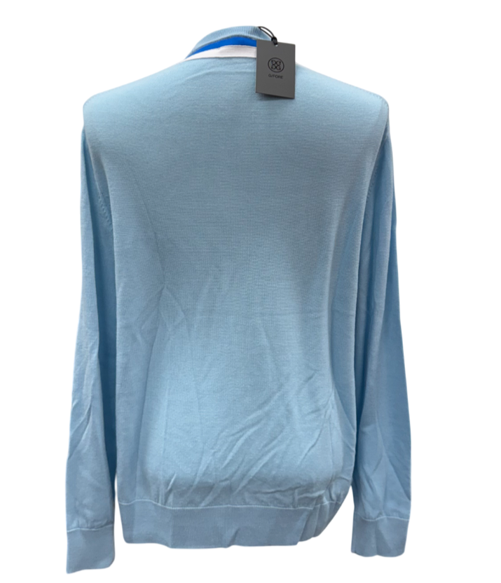 G/FORE Collar Striped Crewneck Sweater - Daybreak - Medium - Skorzie