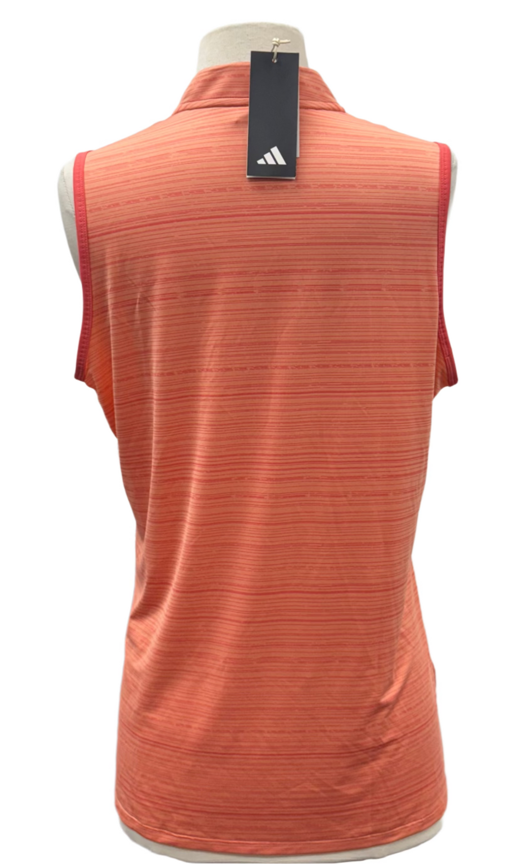 Adidas Ultimate Sleeveless Zip Top (w/ logo) - Orange - Medium - Skorzie
