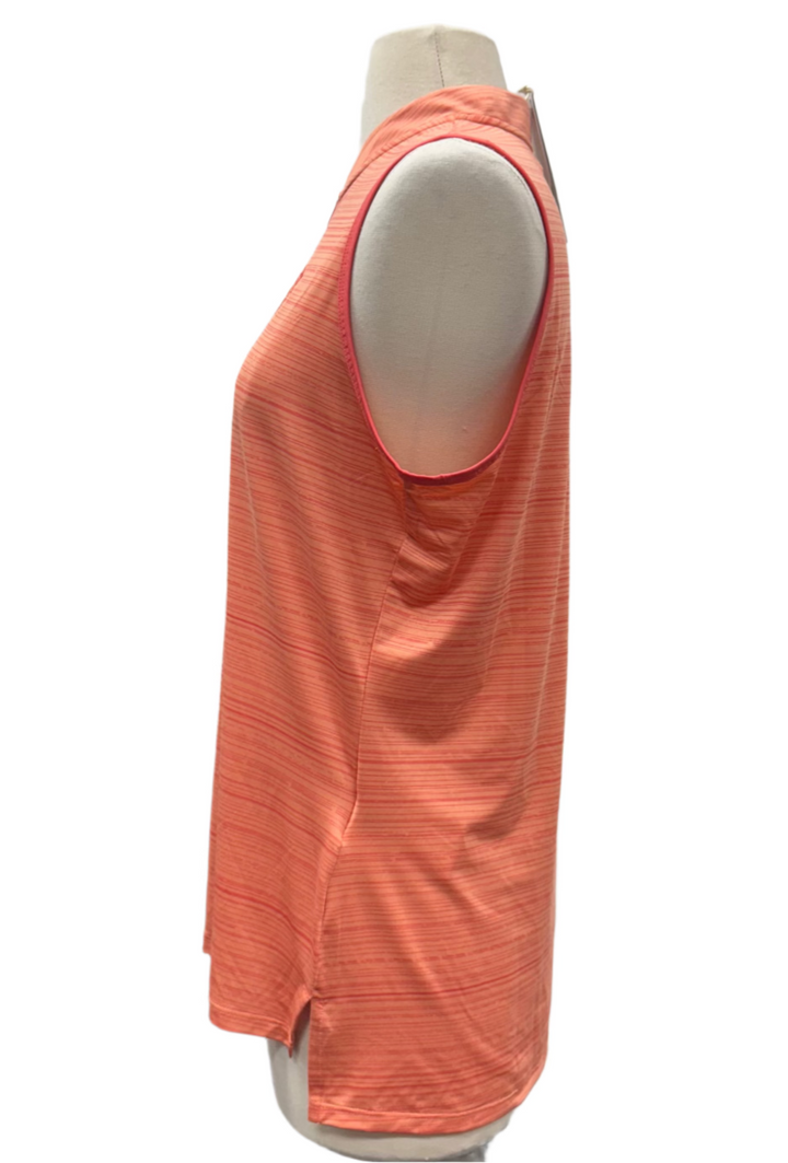 Adidas Ultimate Sleeveless Zip Top (w/ logo) - Orange - Medium - Skorzie