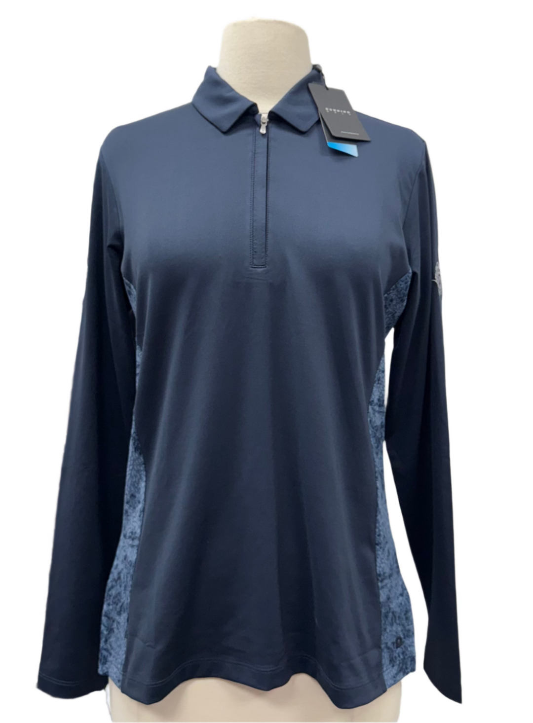 Dunning Jersey Performance Long Sleeve Zip Polo (w/ logo) - Halo - Skorzie