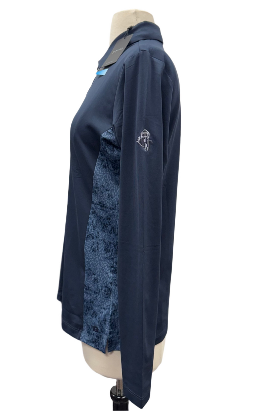 Dunning Jersey Performance Long Sleeve Zip Polo (w/ logo) - Halo - Skorzie