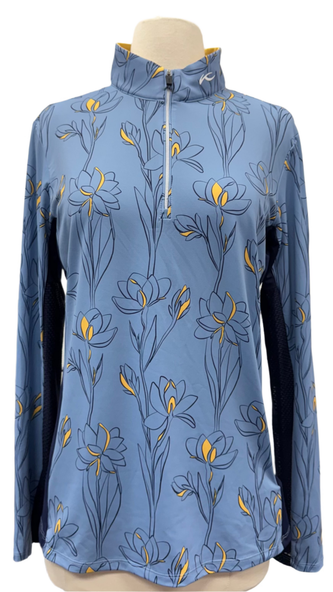 KJUS Sunshine Printed Half Zip - Blue - Large - Skorzie