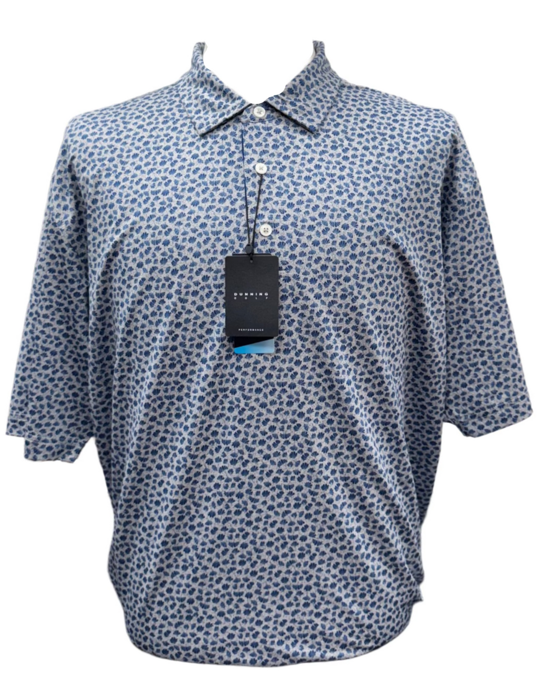 Dunning Print Jersey Performance Polo - Arctic Heather - XX-Large - Skorzie