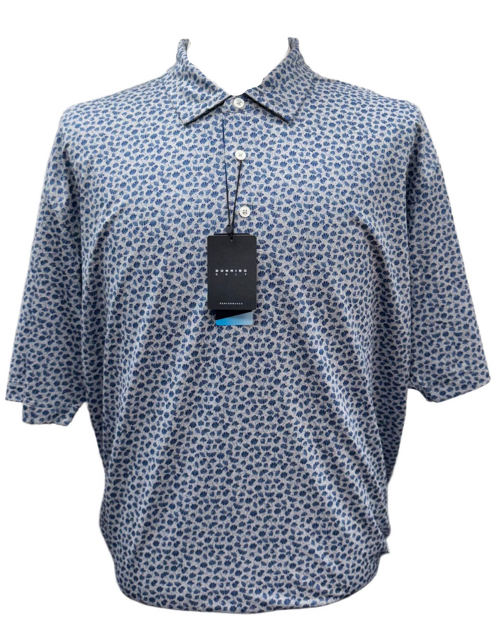 Dunning Print Jersey Performance Polo - Arctic Heather - XX-Large - Skorzie