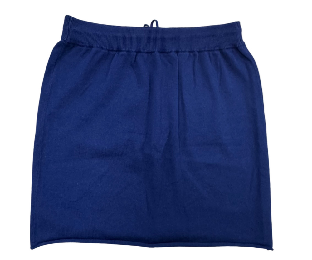 Bellemere New York Cotton Cashmere Mini Skirt - Navy Blue - Small - Skorzie