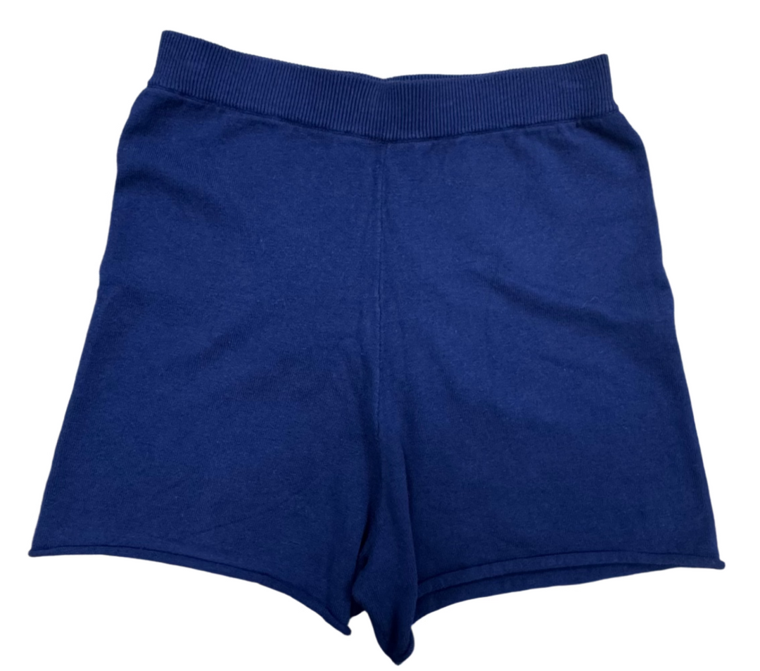 Bellemere New York Chic Sport Cotton Cashmere Short - Navy Blue - Large - Skorzie