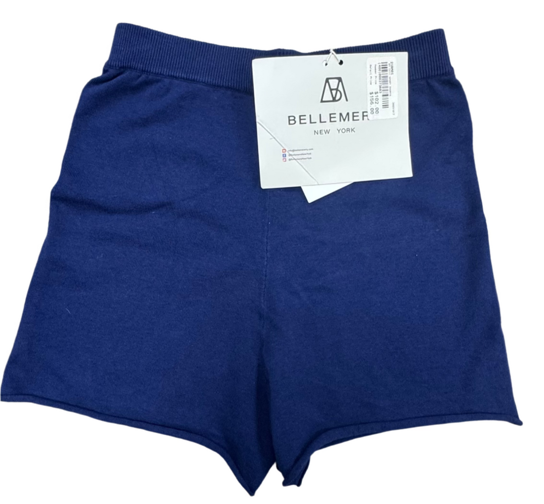 Bellemere New York Chic Sport Cotton Cashmere Short - Navy Blue - Large - Skorzie