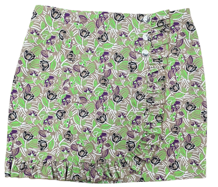 Tory Burch Twill Pattern Golf Skort - Floral Beige - Size 6 - Skorzie
