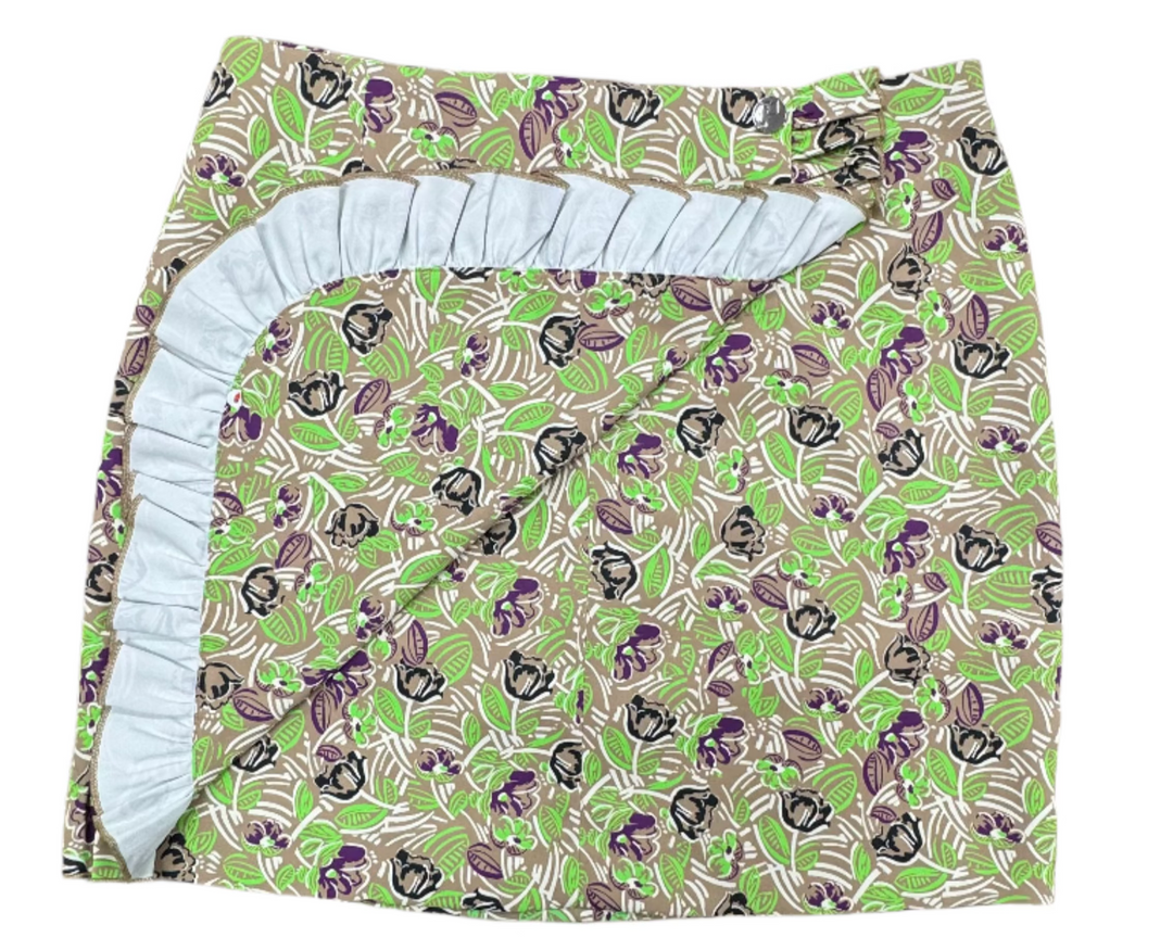 Tory Burch Twill Pattern Golf Skort - Floral Beige - Size 6 - Skorzie