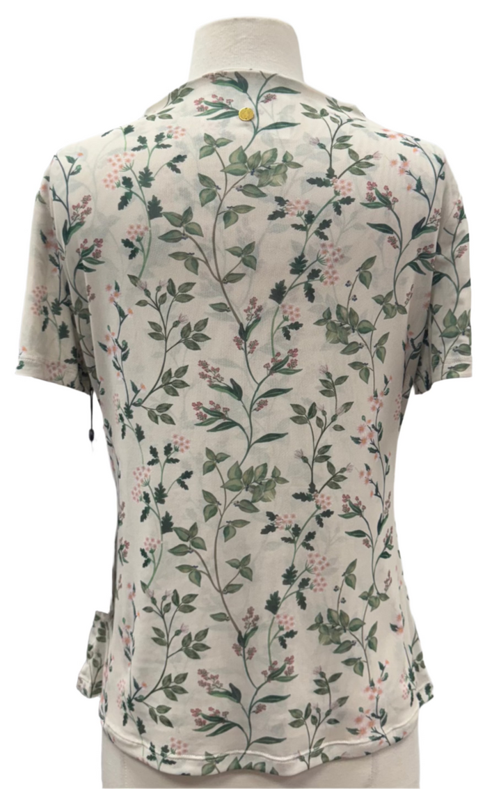 A. Putnam Luxe Opaque Short Sleeve Top - Garden Print - Small - Skorzie