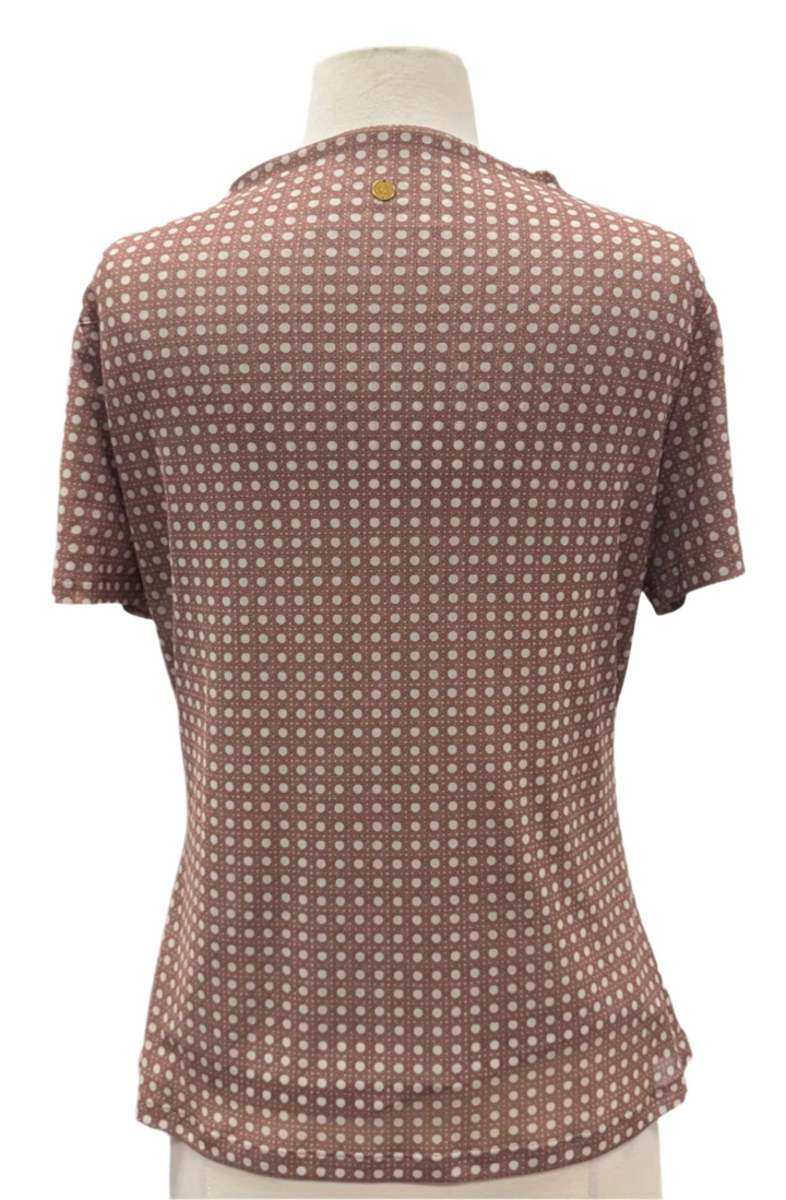A. Putnam Luxe Opaque Short Sleeve Top - Mauve Rattan - Small - Skorzie