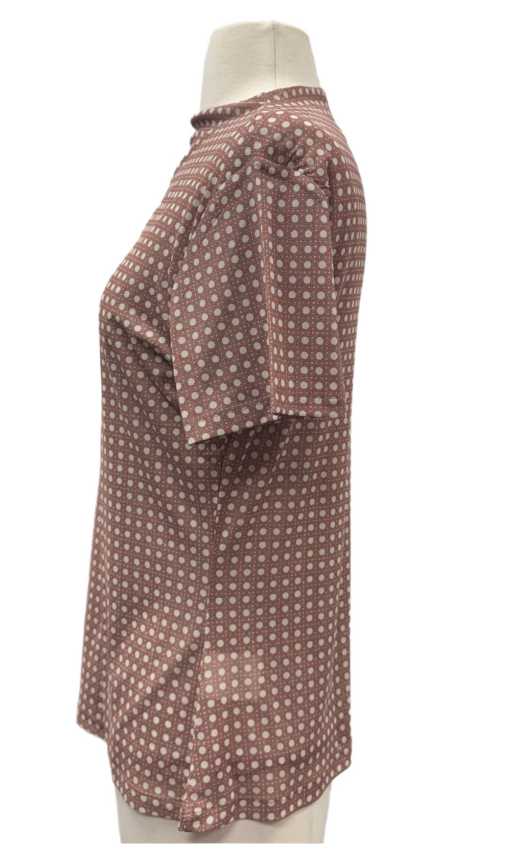 A. Putnam Luxe Opaque Short Sleeve Top - Mauve Rattan - Small - Skorzie