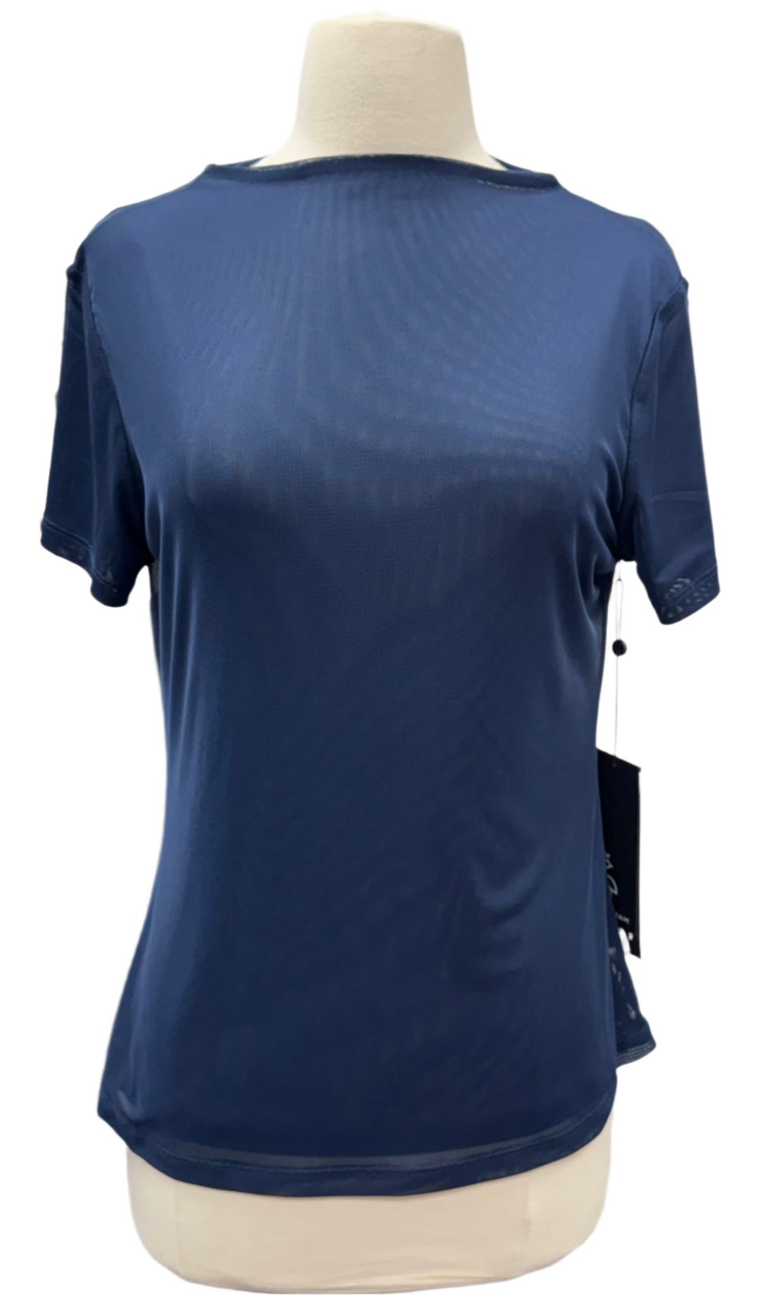 A. Putnam Luxe Opaque Short Sleeve Top - Blue - Small - Skorzie